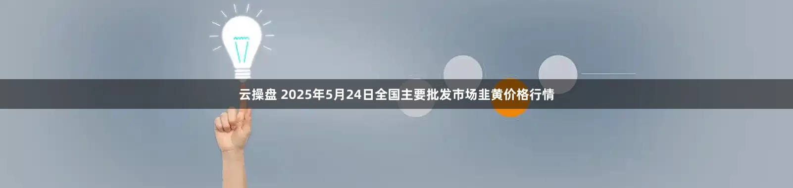 云操盘 2025年5月24日全国主要批发市场韭黄价格行情